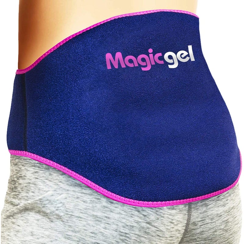 Magic Gel Ice Pack for Back Pain Relief 1 Pack Reusable Lower Back Wrap for Hot or Cold Therapy Relief for Lower Lumbar Sciatic Nerve Herniated or Degenerative Disc Coccyx Tailbone Pain